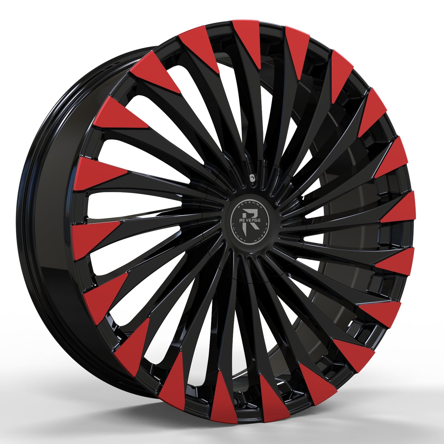 Revenge Wheels RL-106 Black Red Face 6x135,6x139.7 Size 24X9 25ET