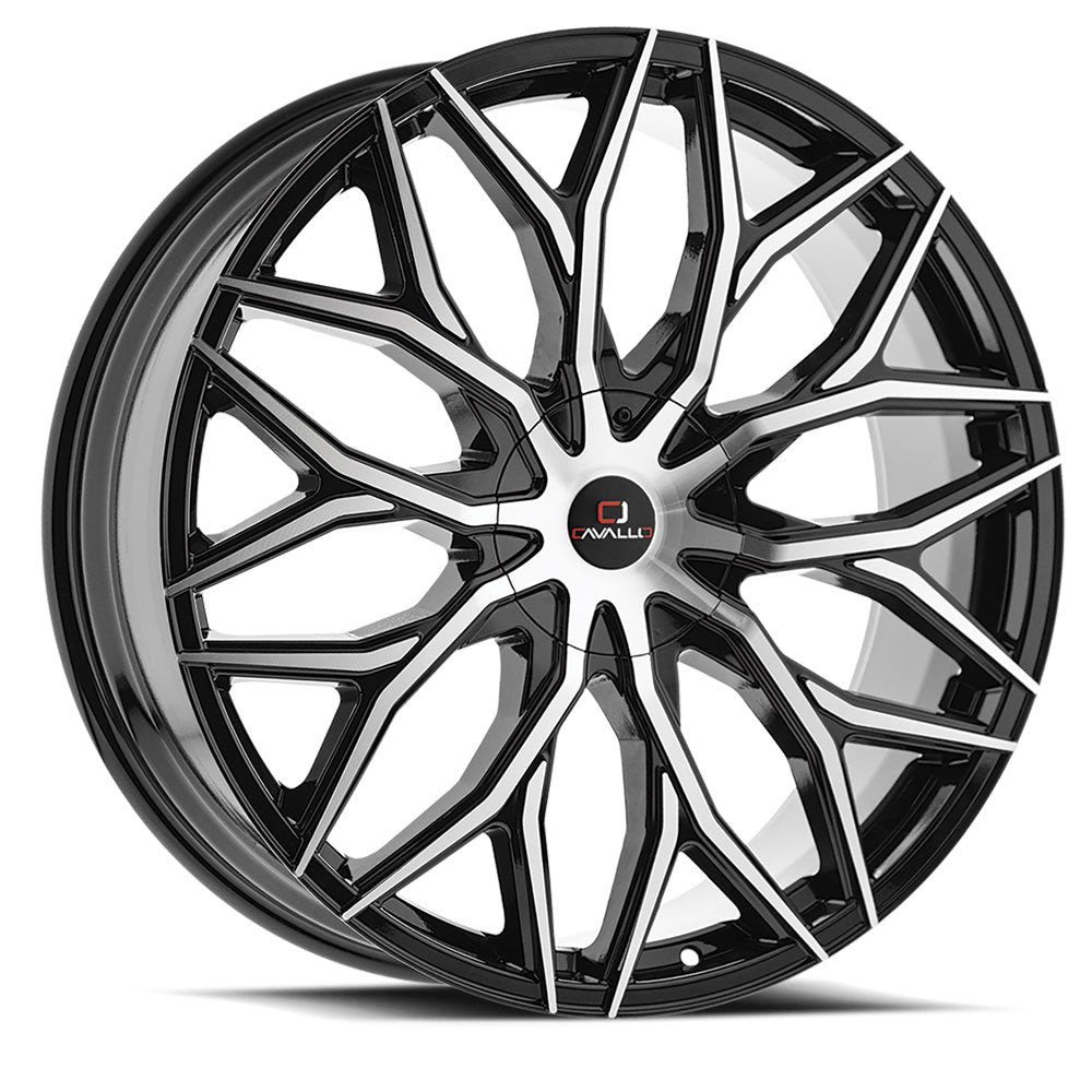 Cavallo CLV-37 26x9.5 Blank +18 Cb 78.1 Gloss Black & Machined