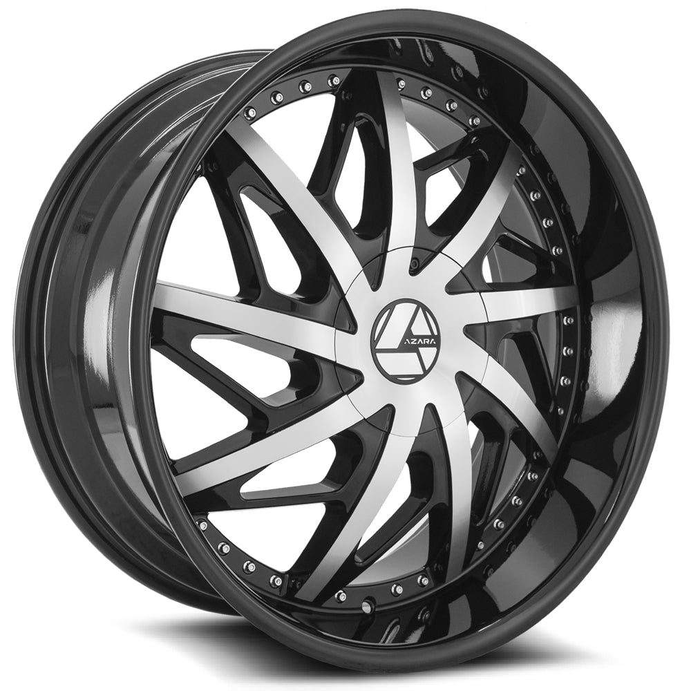 Azara Aza-510 20X8.5 5X114.3 5X120 +35 Cb 74.1 Gloss Black & Machined