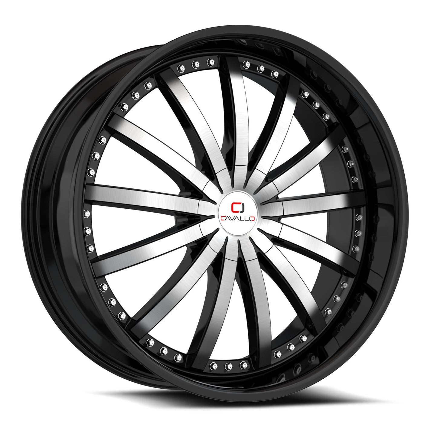 Cavallo CLV-53 22x9.5 Blank +15 Cb 78.1 Gloss Black & Machined