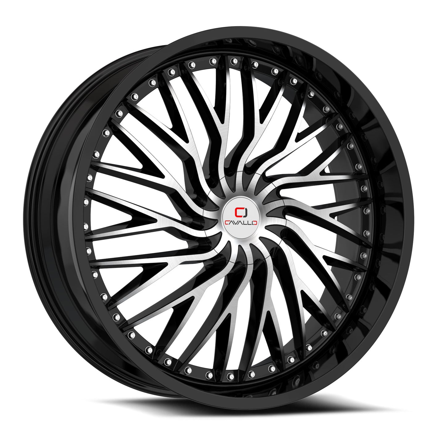 Cavallo CLV-43 22x9.5 5x115 5x120 +15 Cb 74.1 Gloss Black & Machined