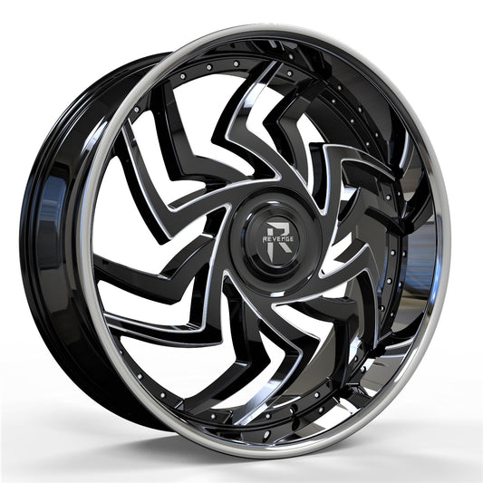 Revenge Wheels RL-107 Gloss Black Milled 5x115,5x127 Size 24X9 15ET