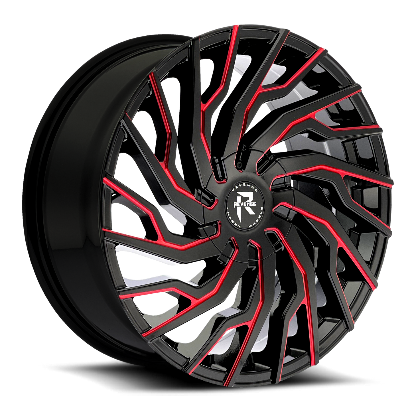 Revenge Wheels RL-101 Black Paint Red Milled 6x135,6x139.7 Size 26X10 25ET