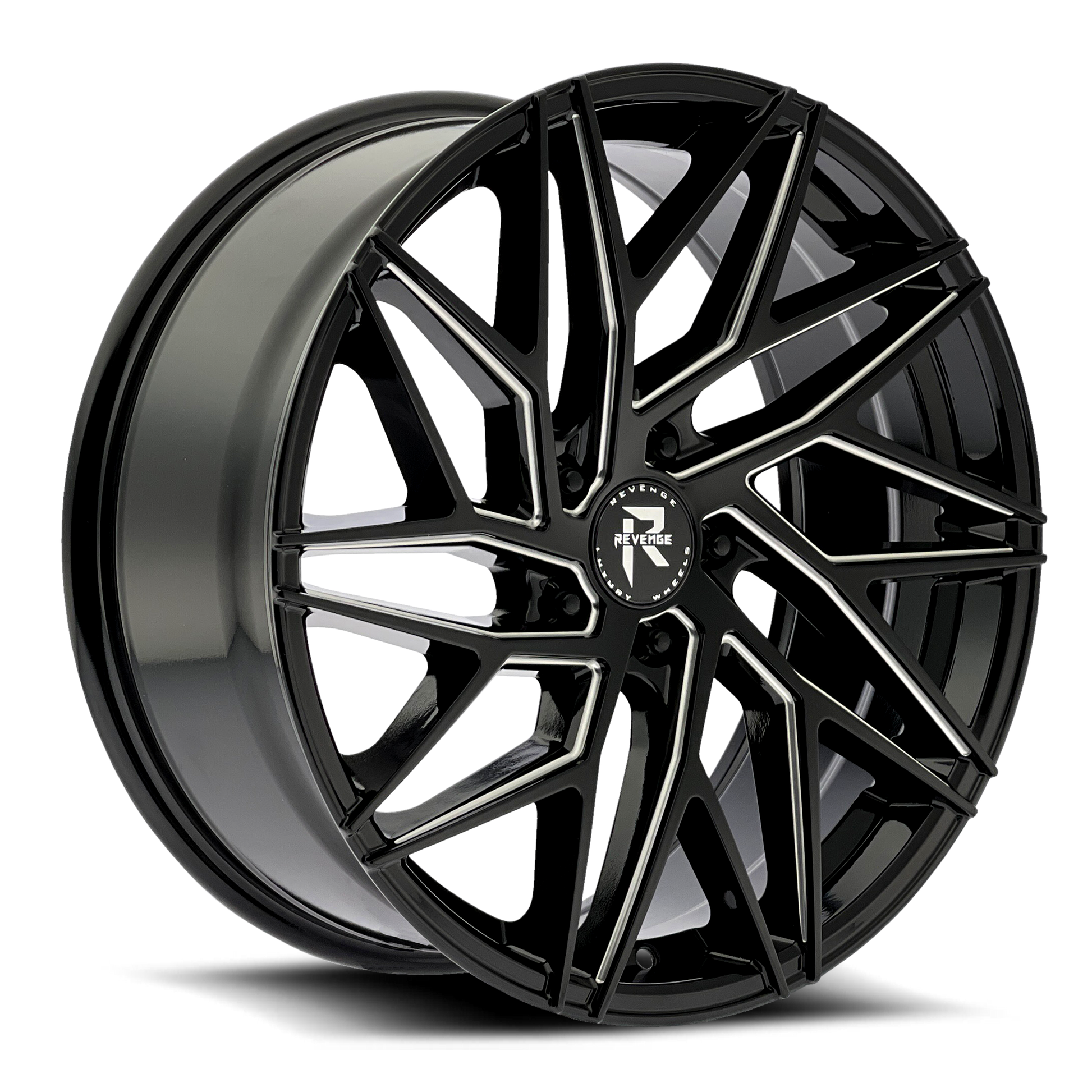 Revenge Wheels RL-102 Black Milled Windows 5x112 Size 20X8.5 35ET