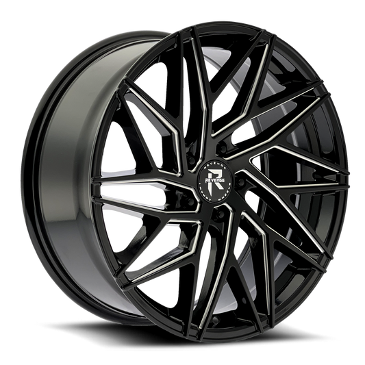 Revenge Wheels RL-102 Black Milled Windows 5x120 Size 22X9 35ET