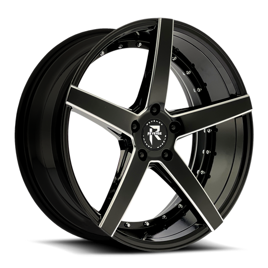 Revenge Wheels RL-103 Black Milled Windows 5x120 Size 20X8.5 35ET