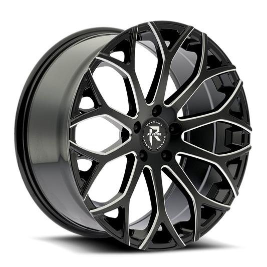 Revenge Wheels RL-105 Black Milled Windows 5x120 Size 22X9 35ET
