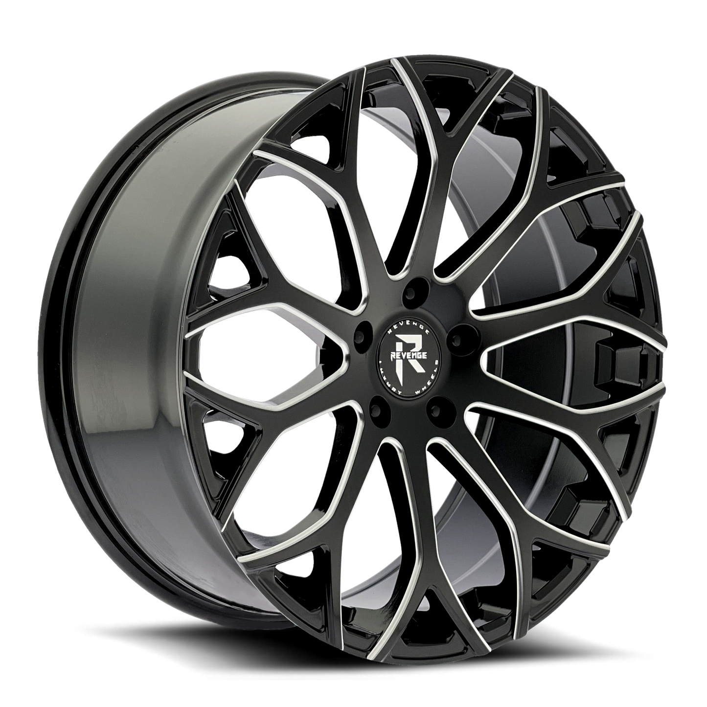 Revenge Wheels RL-105 Black Milled Windows 5x115 Size 22X9 20ET