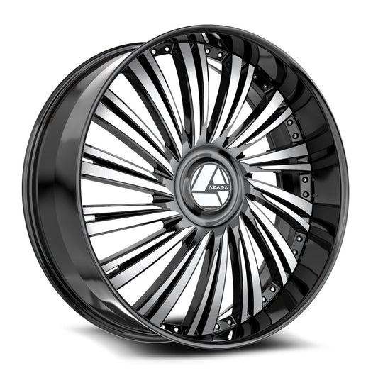 Azara AZX-102 22x9.5 6x135 6x139.7 +22 Cb 108 Gloss Black & Machined