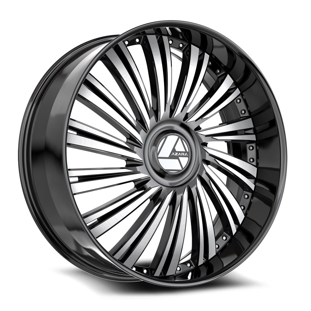 Azara AZX-102 26x9.5 6x135 6x139.7 +22 Cb 87.1 Gloss Black & Machined