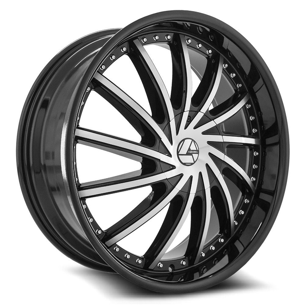 Azara Aza-517 24X9 5X115 5X120 +35 Cb 78.1 Gloss Black & Machined