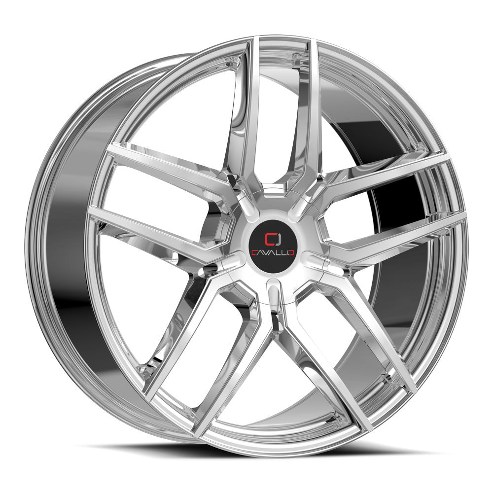 Cavallo CLV-55 22x9.5 Blank +18 Cb 78.1 Nano Chrome