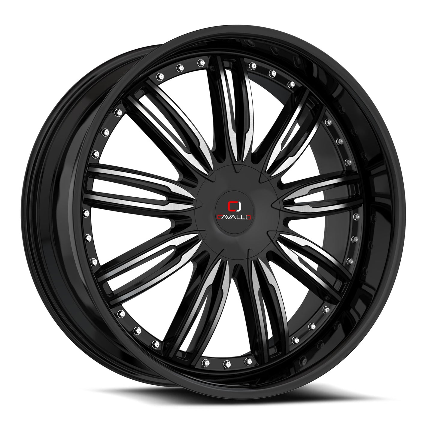 Cavallo CLV-54 22x9.5 Blank +15 Cb 78.1 Gloss Black & Machined