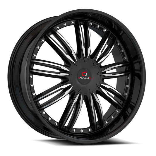 Cavallo CLV-54 22x9.5 Blank +15 Cb 78.1 Gloss Black & Machined