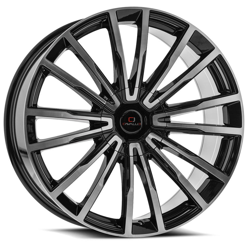 Cavallo CLV-47 24x9.0 5x115 5x120 +34 Cb 78.1 Gloss Black & Machined
