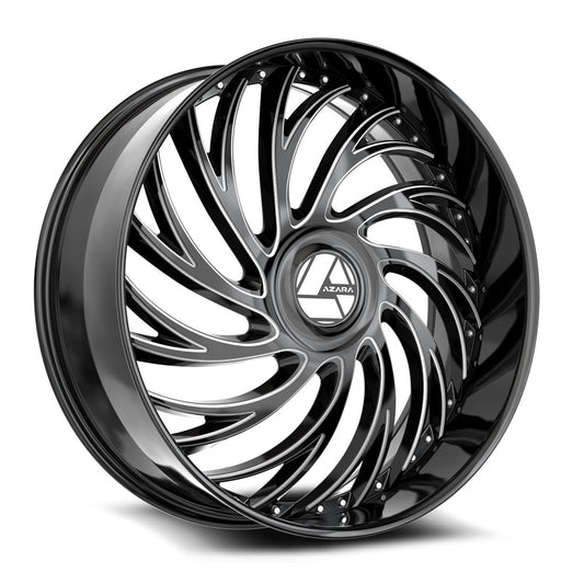 Azara AZX-101 22x9.5 5x115 5x120 +15 Cb 74.1 Gloss Black & Milled