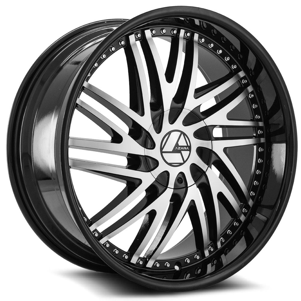 Azara Aza-509 22X9.5 6X135 6X139.7 +25 Cb 108 Gloss Black & Machined