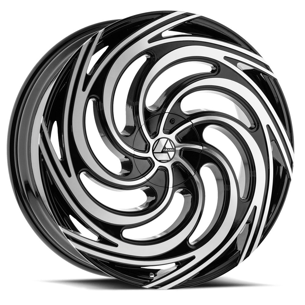 Azara Aza-519 20X8.5 5X112 5X114.3 +35 Cb 74.1 Gloss Black & Machined
