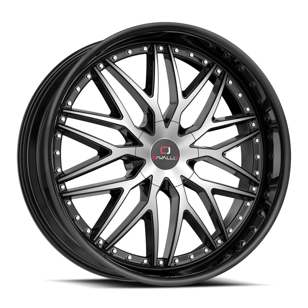 Cavallo CLV-46 22x9.5 5x115 5x120 +15 Cb 74.1 Gloss Black & Machined
