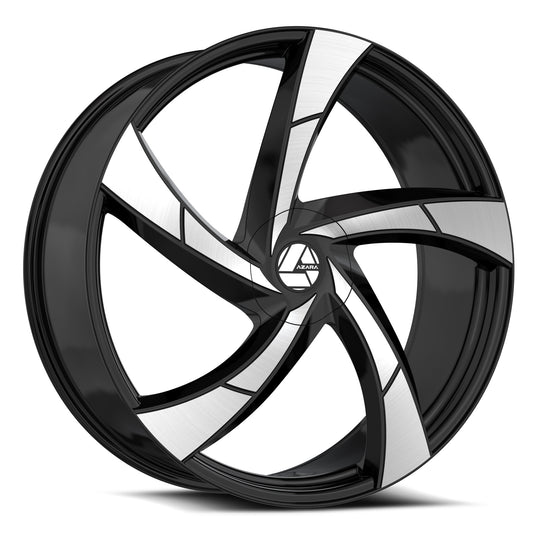 Azara AZA-524 22x8.5 5x112 5x114.3 +38 Cb 74.1 Gloss Black & Machined