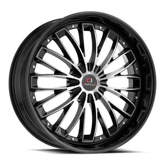 Cavallo CLV-42 24x9.0 5x115 5x120 +18 Cb 78.1 Gloss Black & Machined
