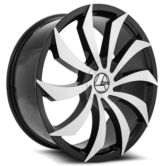 Azara Aza-507 28X9.5 5X115 5X120 +15 Cb 78.1 Gloss Black & Machined