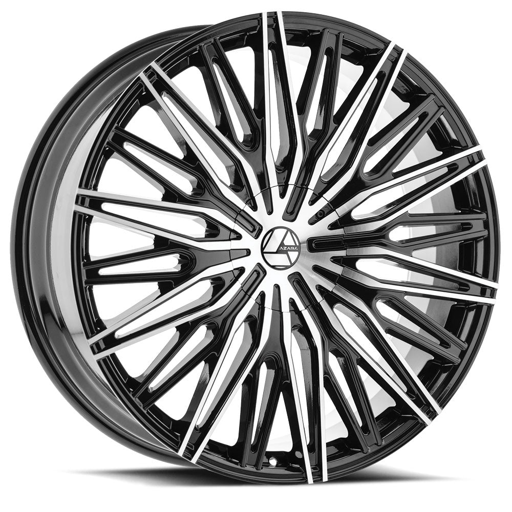 Azara Aza-522 24X9 6X135 6X139.7 +25 Cb 87.1 Gloss Black & Machined