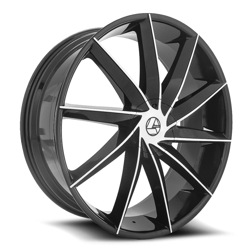 Azara Aza-506 28X9.5 5X115 5X120 +15 Cb 78.1 Gloss Black & Machined