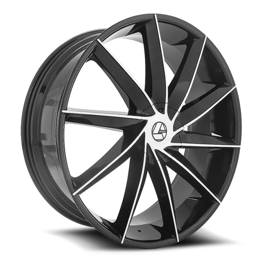 Azara Aza-506 28X9.5 5X115 5X120 +15 Cb 78.1 Gloss Black & Machined