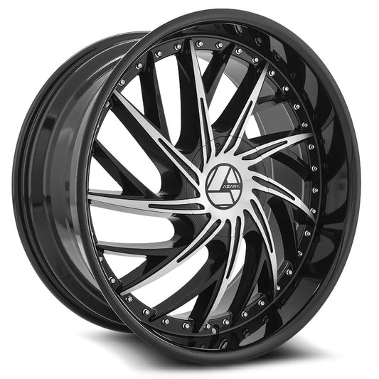 Azara Aza-516 22X8.5 5X114.3 5X120 +38 Cb 74.1 Gloss Black & Machined