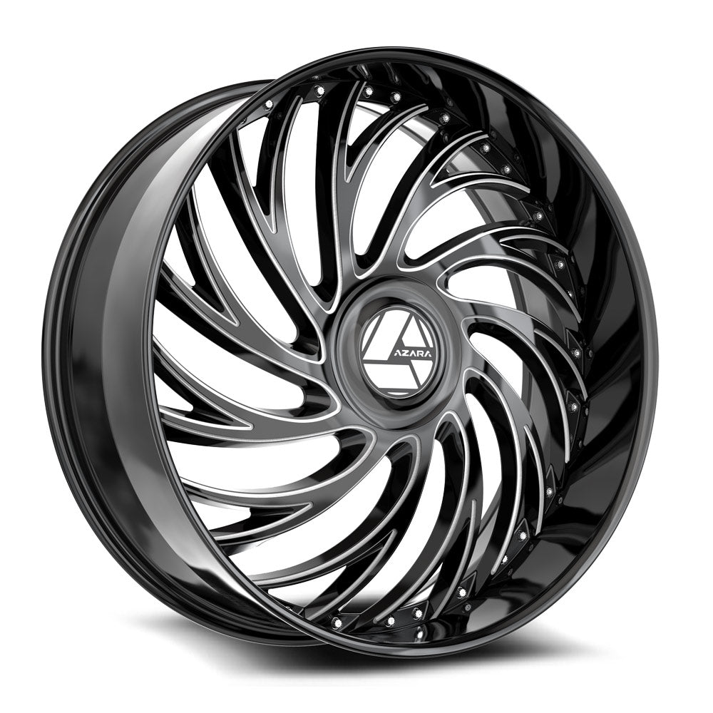 Azara AZX-101 18X8.0 5x100 5x114.3 +35 Cb 74.1 Gloss Black & Milled
