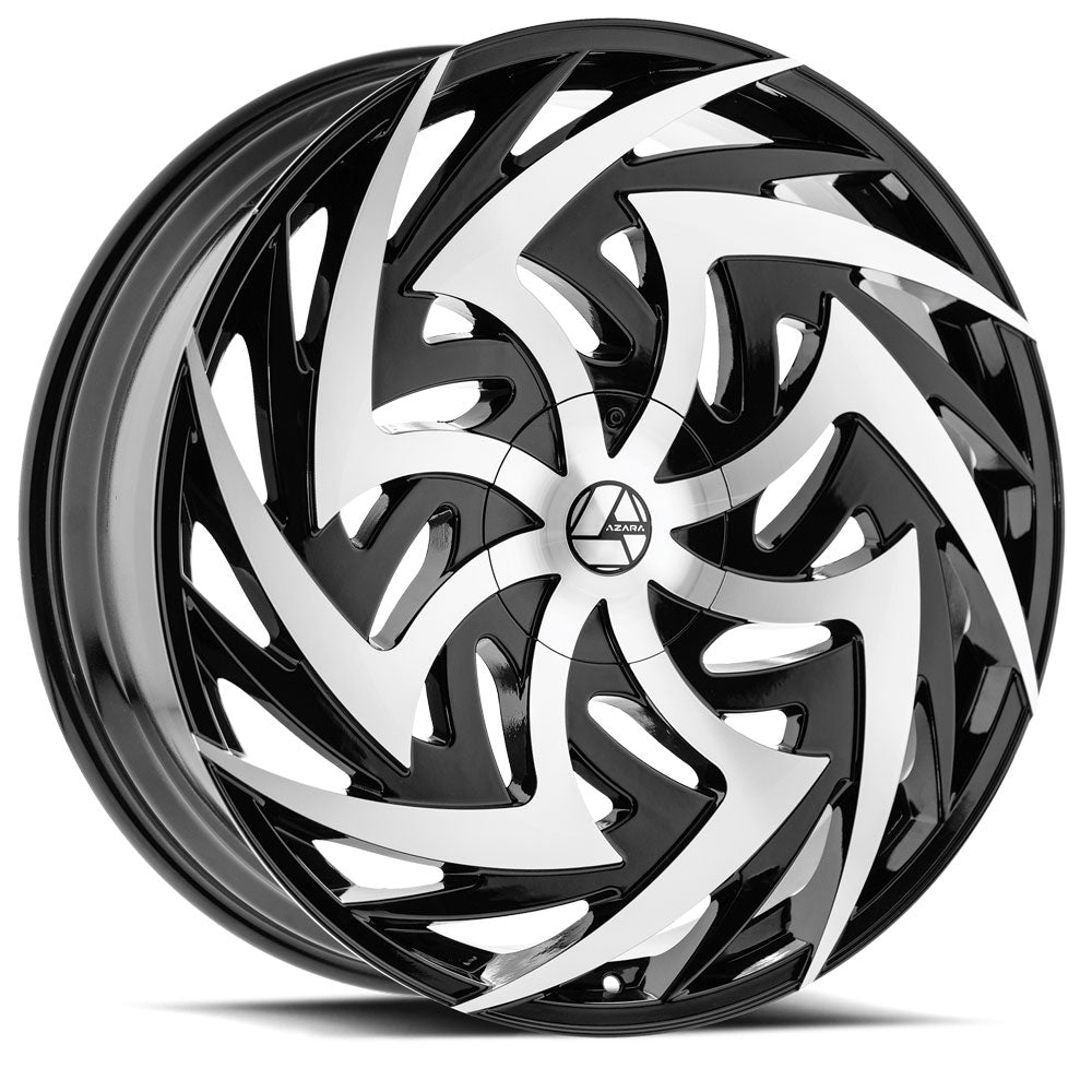 Azara AZA-520 24x9 6x135 6x139.7 +25 Cb 87.1 Gloss Black & Machined