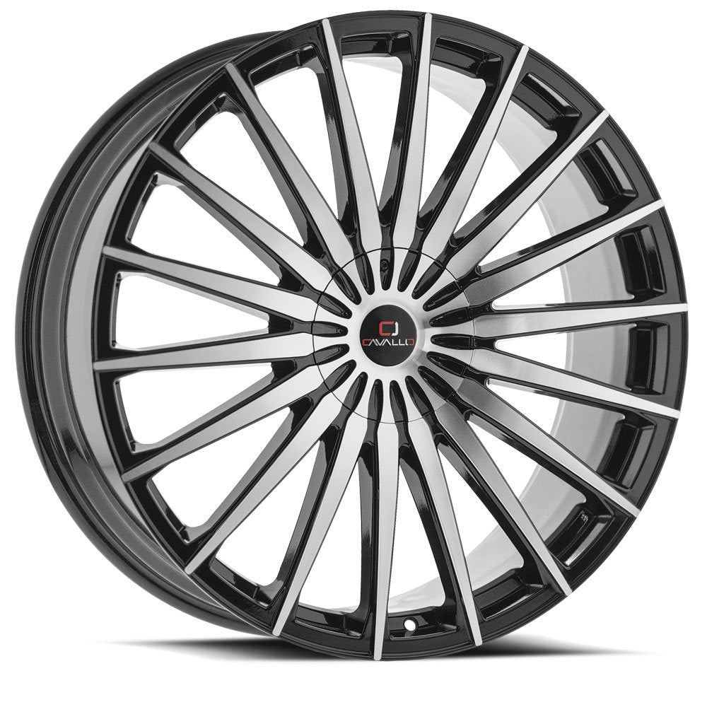 Cavallo CLV-34 24x9.0 5x115 5x120 +18 Cb 78.1 Gloss Black & Machined