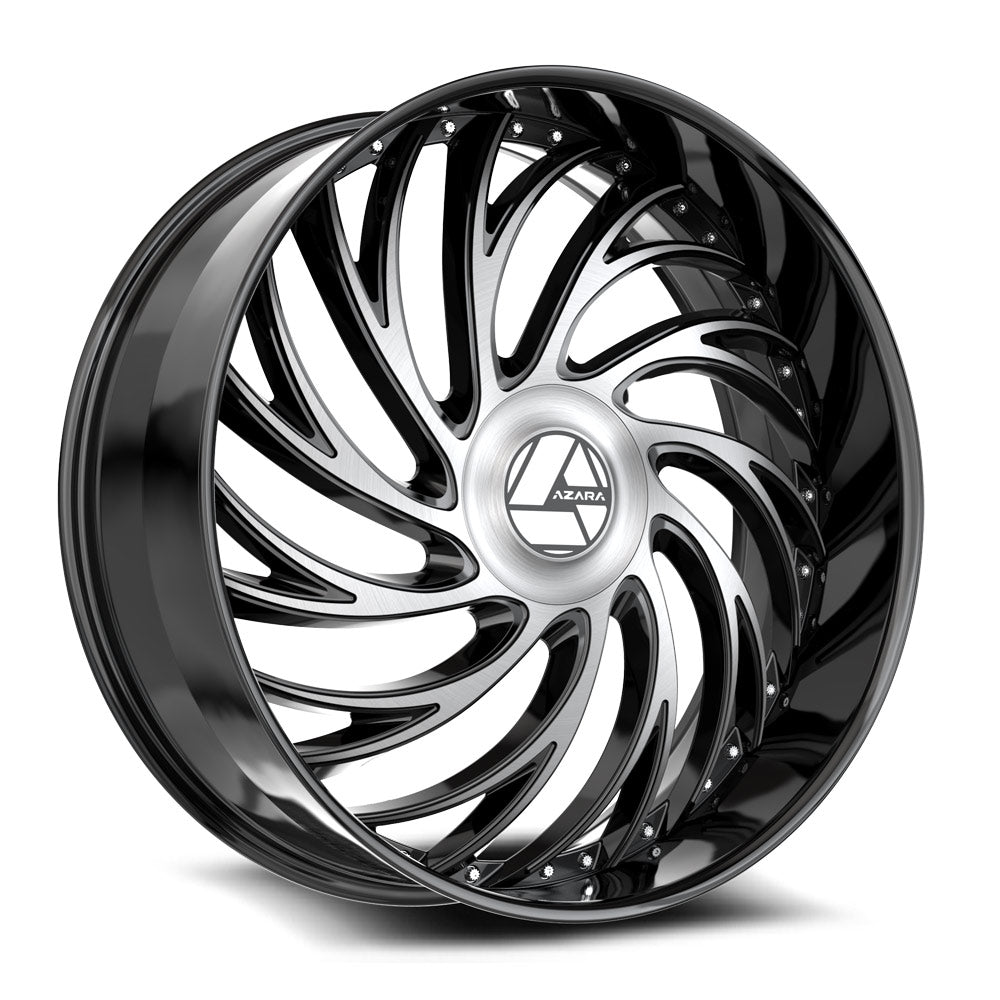 Azara AZX-101 20x8.5 5x112 5x114.3 +35 Cb 74.1 Gloss Black & Machined