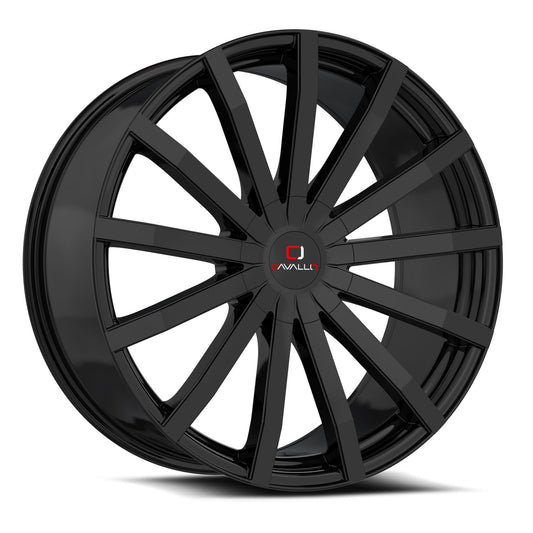 Cavallo CLV-52 22x9.5 5x115 5x120 +15 Cb 74.1 Gloss Black