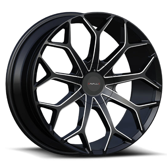 Cavallo CLV-22 24x9.0 Blank +18 Cb 78.1 Gloss Black & Milled
