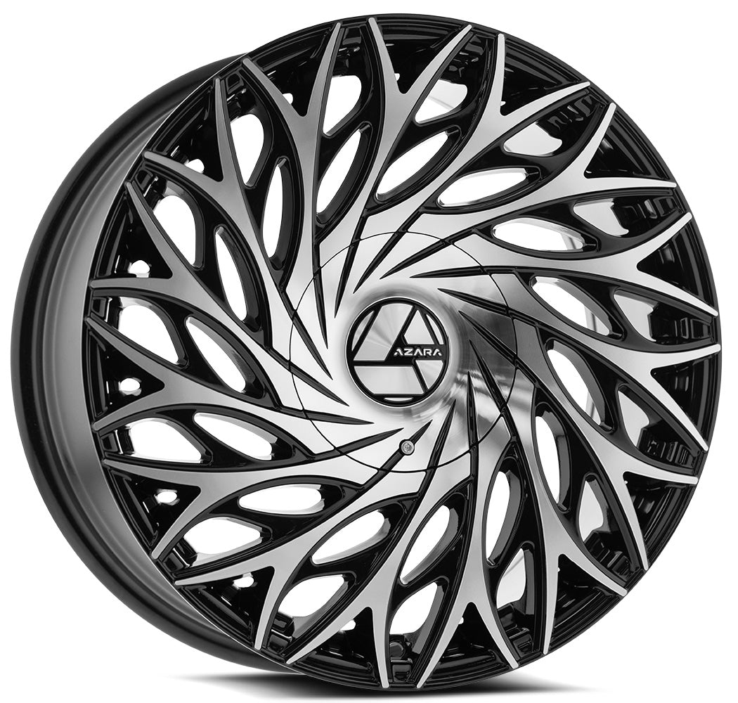 Azara AZA-525 22x9.5 5x115 5x120 +15 Cb 74.1 Gloss Black & Machined