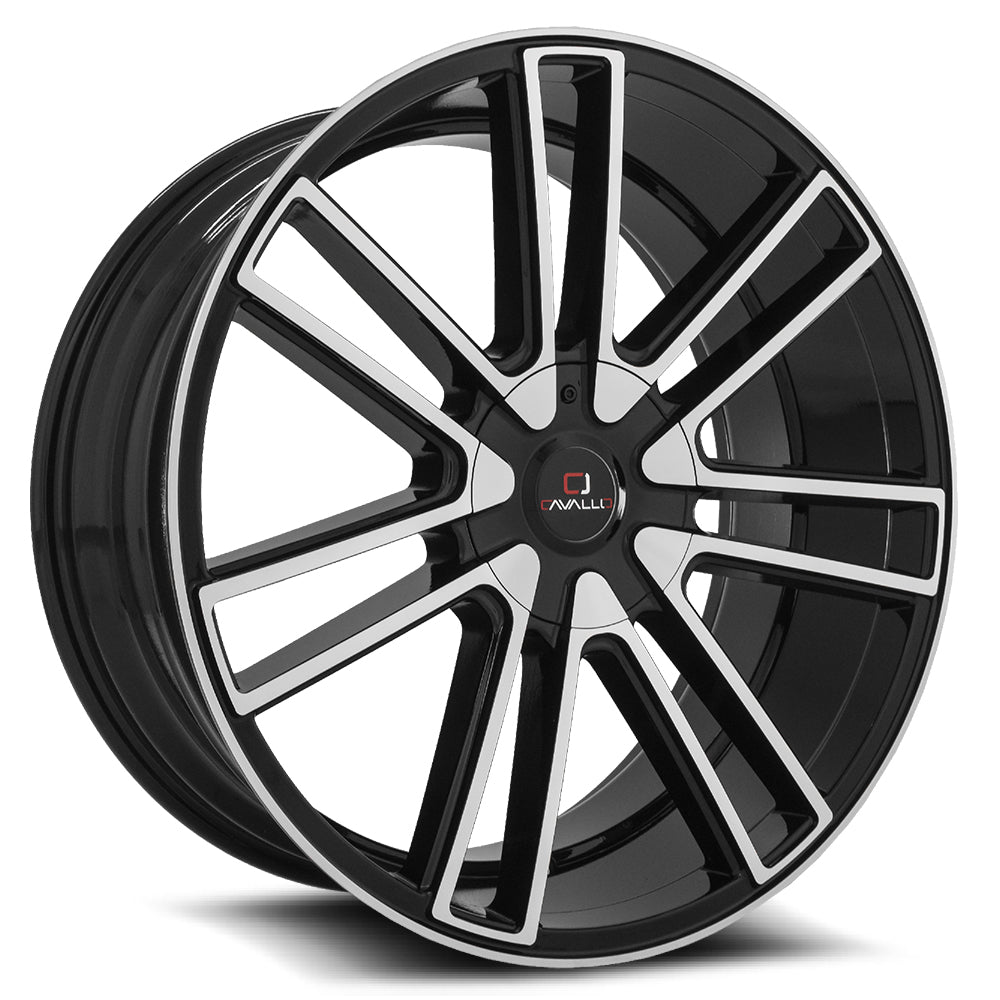 Cavallo CLV-21 24x9 Blank 5x/6x +18 Cb 78.1 Gloss Black & Machined