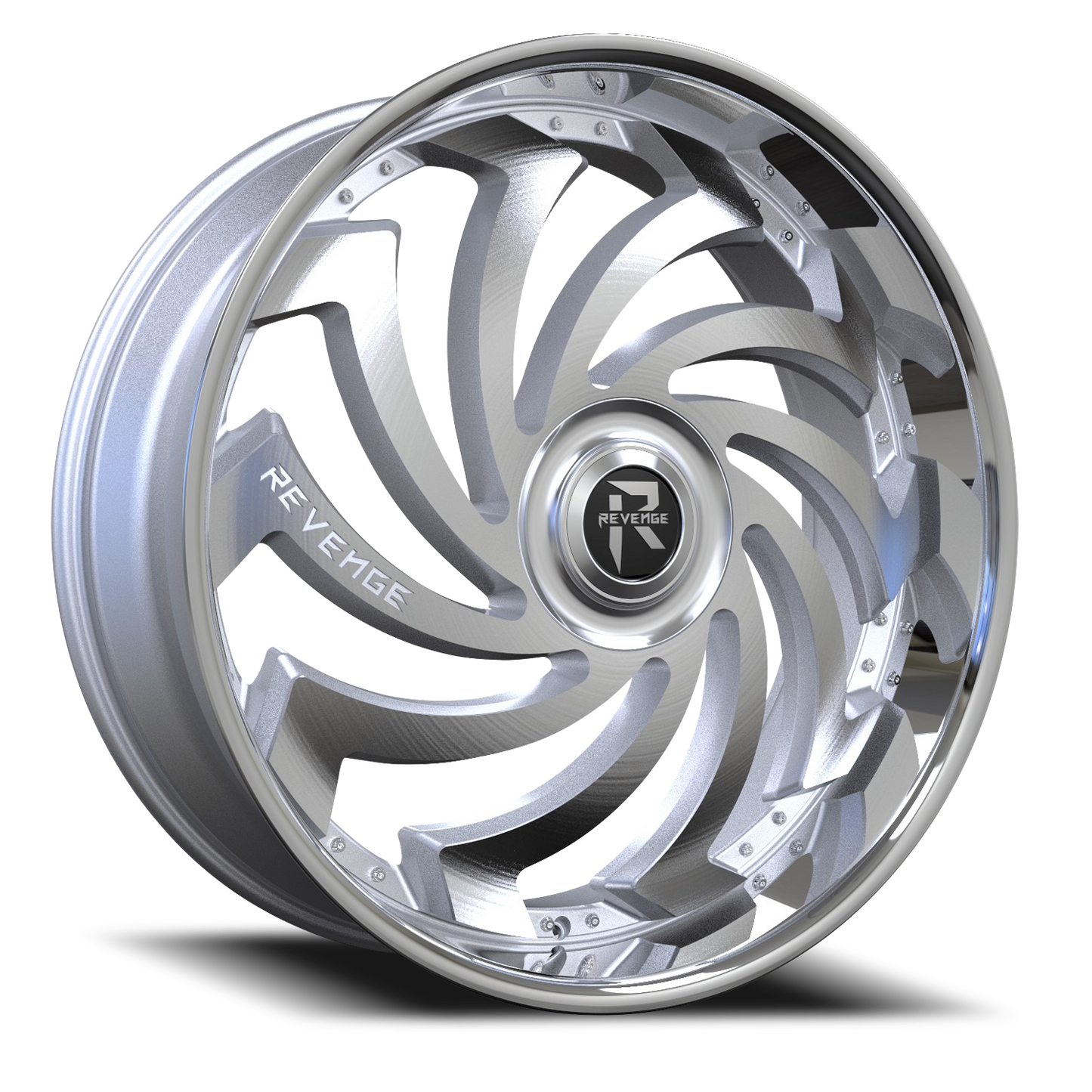 Revenge Wheels RL-108 Silver Brushed Face with Chrome 6x135,6x139.7 Size 24X9.0 25ET
