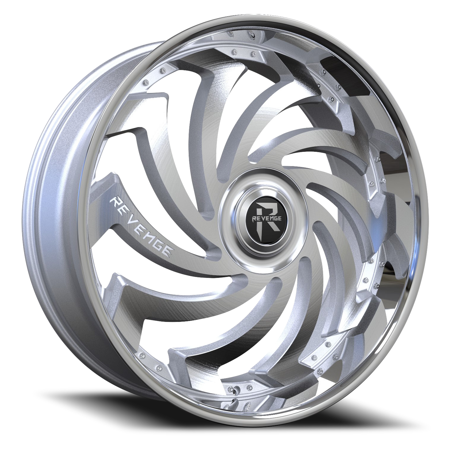 Revenge Wheels RL-108 Silver Brushed Face with Chrome 6x135,6x139.7 Size 24X9.0 25ET