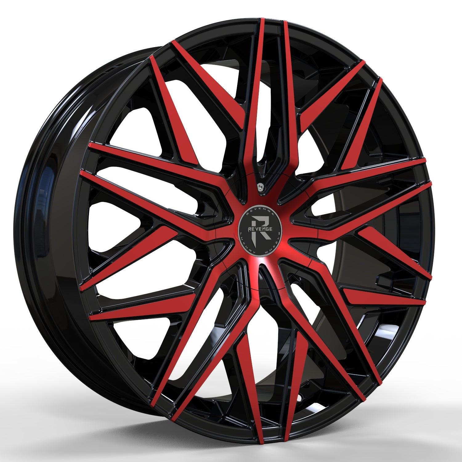 Revenge Wheels RL-104 Black Red Face 5x112,5x114.3 Size 22X8.5 35ET