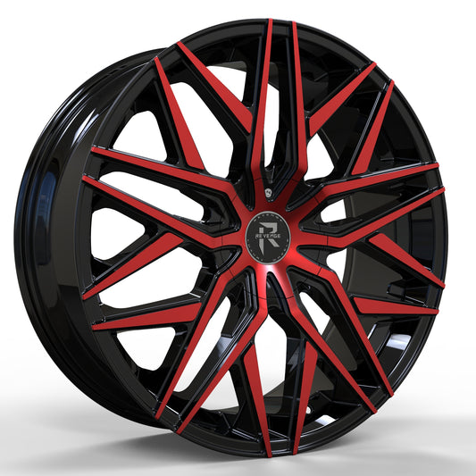 Revenge Wheels RL-104 Black Red Face 5x108,5x114.3 Size 20X8.5 35ET